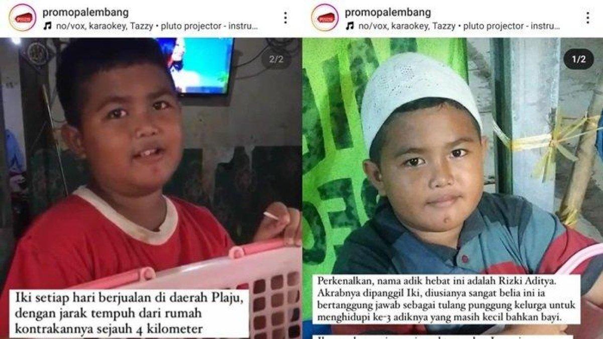 Muhammad Rizky Aditya, seorang anak yang menjadi tulang punggung keluarga hidupi 3 orang adik masih balita.