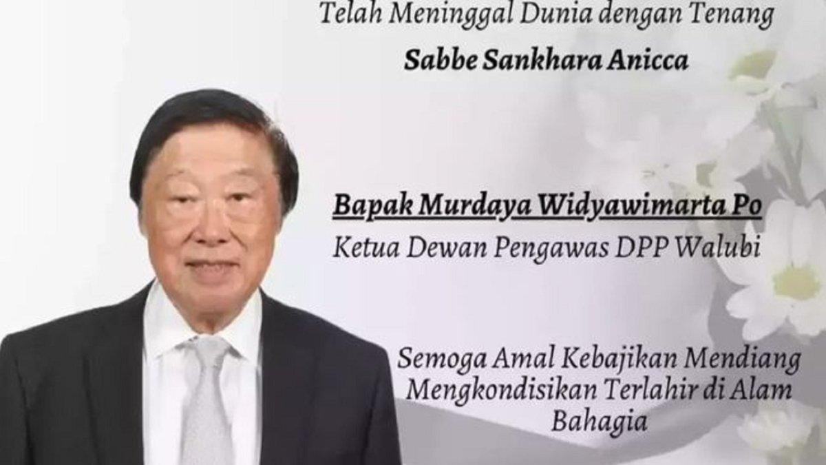 BERITA DUKA - Murdaya Widyawimarta Poo alias Murdaya Poo Meninggal di Singapura, Walubi: Hati Kami Penuh Duka