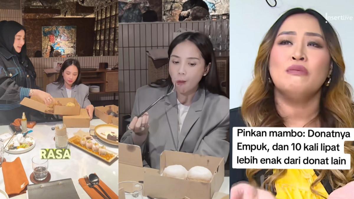 DONAT PINKAN MAMBO - Capture video TikTok Shandy Purnamasari saat membeli donat Pinkan Mambo. Nagita Slavina icipi donat Pinkan Mambo, komentarnya disorot