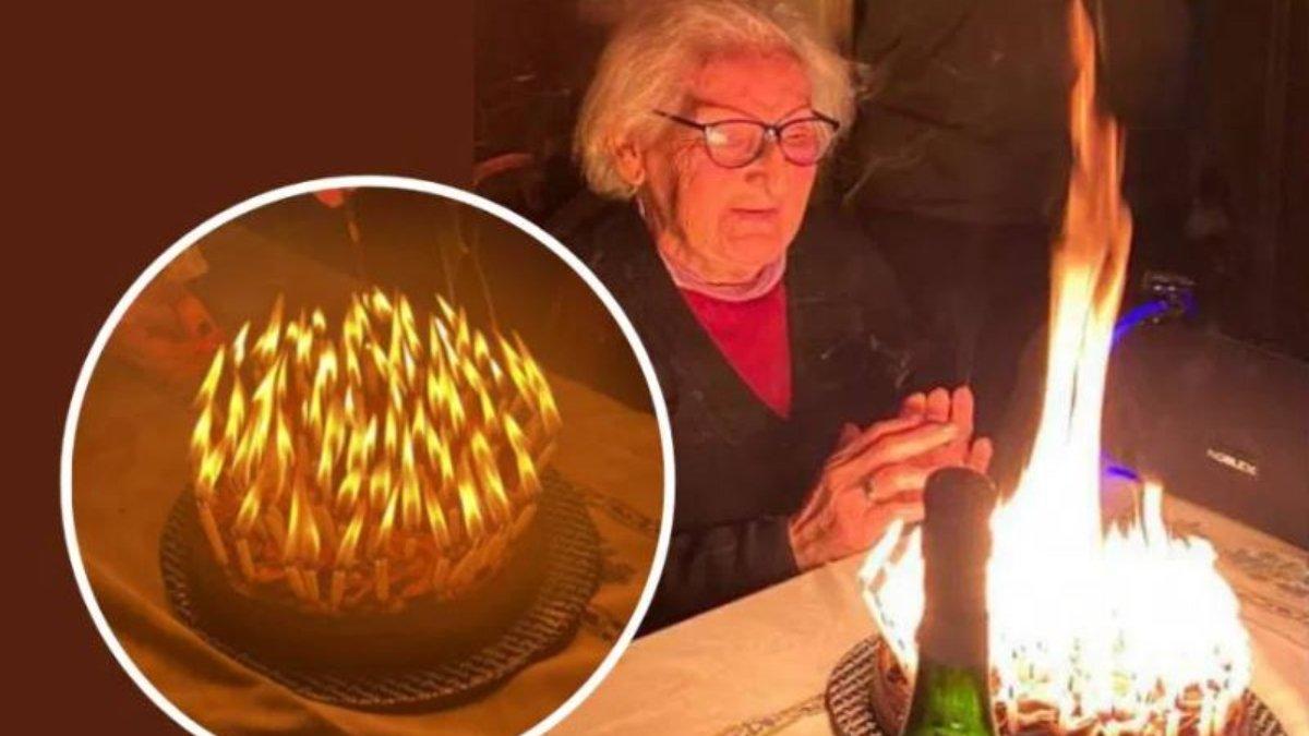 Nenek rayakan ultah dengan 95 lilin