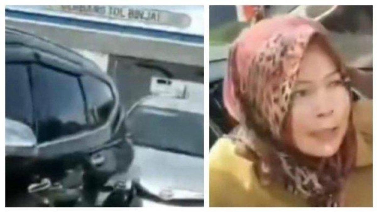 Oknum polisi tabrak pengendara lain di tol Binjai. hh