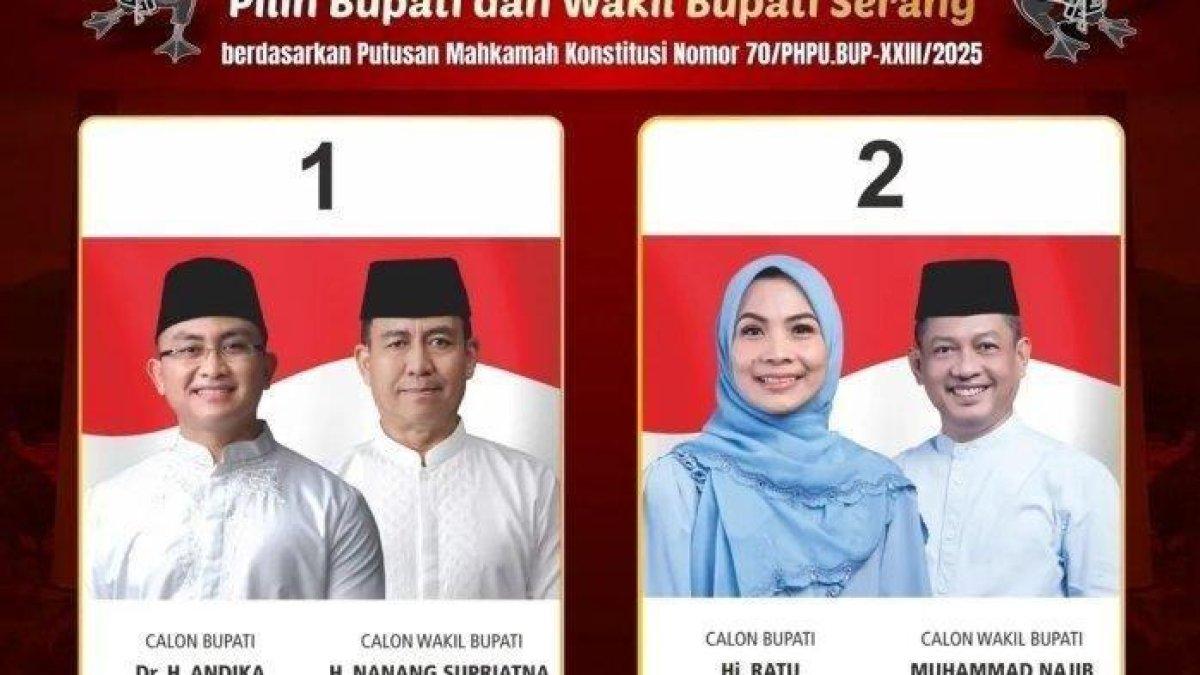 HASIL PSU KABUPATEN SERANG - Siapa unggul di Pemungutan Suara Ulang / PSU Kabupaten Serang 2025? Ini Link Real Count Resmi, Andika Hazrumy vs Ratu Zakiyah