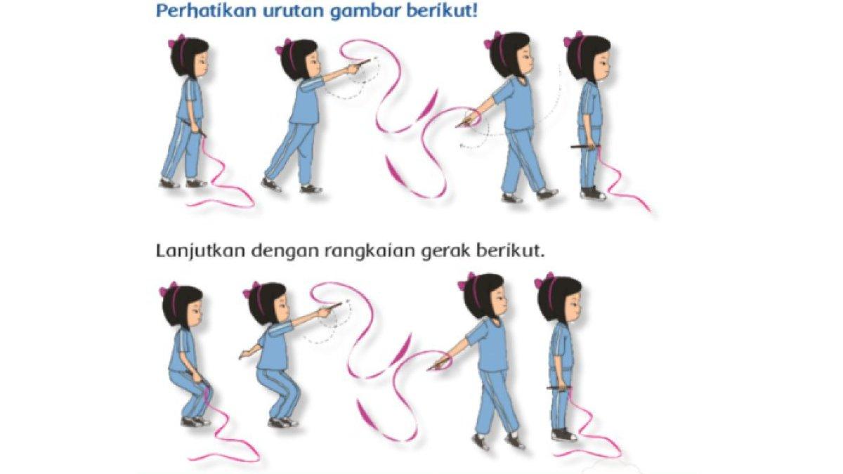 Kombinasi gerak ini harus dilakukan dalam satu rangkaian. Lakukan dengan iringan musik.