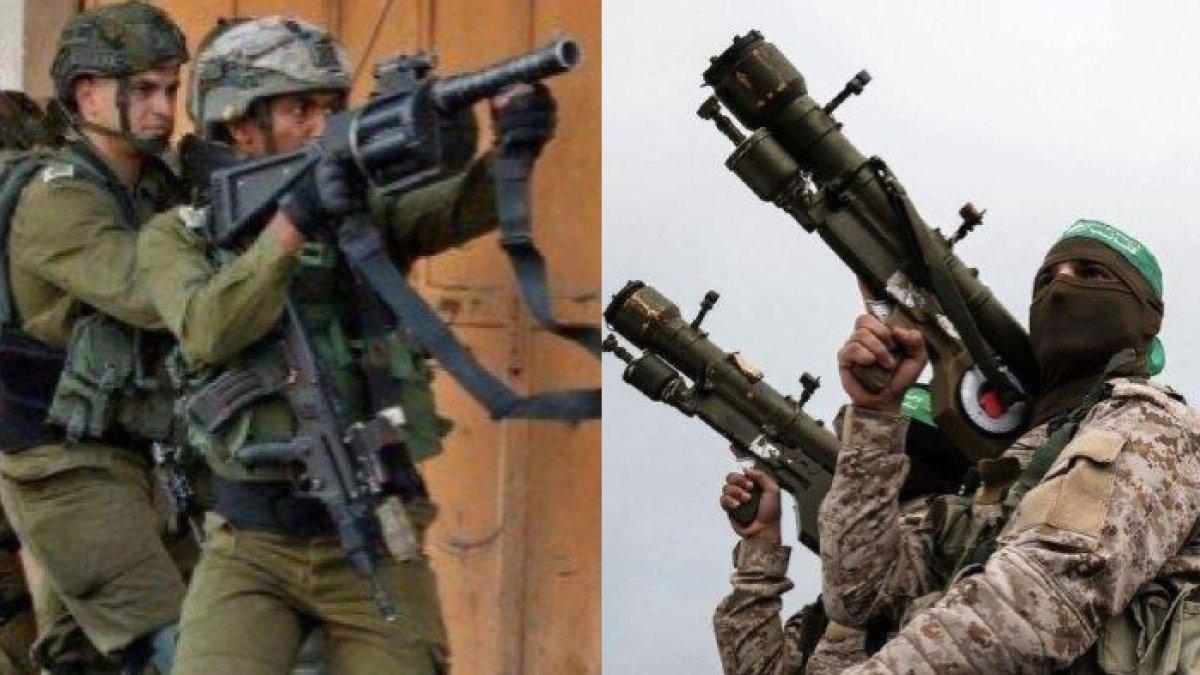 Pasukan Israel (Kiri) dan pasukan Hamas (kanan)