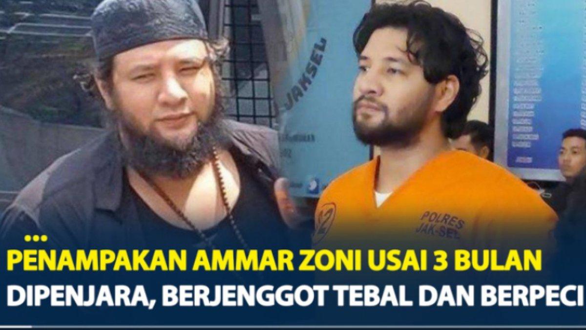 Penampilan terbaru Ammar Zoni setelah tiga bulan ditahan, kini berjenggot tebal dan berpipi chubby.