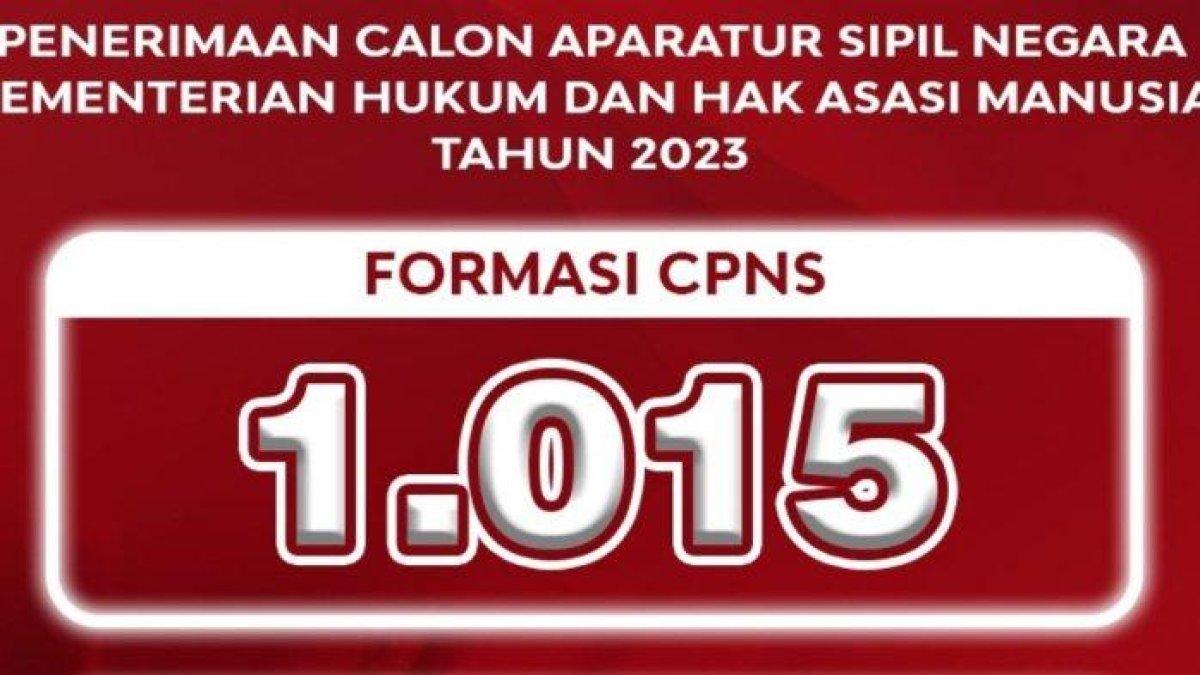 Pendaftaran CPNS Kemenkumham 2023 dapat dilakukan di situs SSCASN BKN dengan alamat https://sscasn.bkn.go.id. Tahun ini, Kemenkumham membuka lowongan 1.015 CPNS.