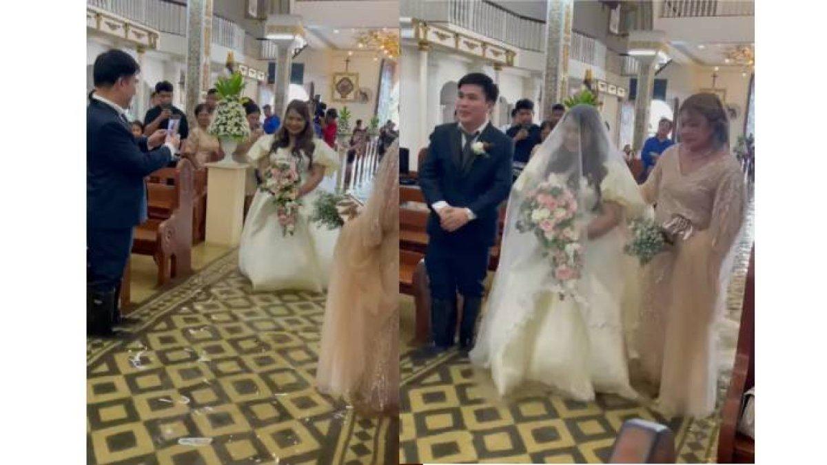 Pengantin ini rela menikah basah-basahan karena Gereja terendam banjir 1