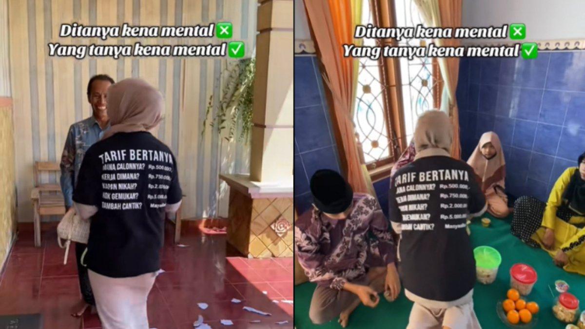 KEUNIKAN LEBARAN - Potret viral diambil dari TikTok pada Rabu (2/4/2025). Pengguna TikTok patok tarif untuk setiap pertanyaan yang didapatnya saat Lebaran.