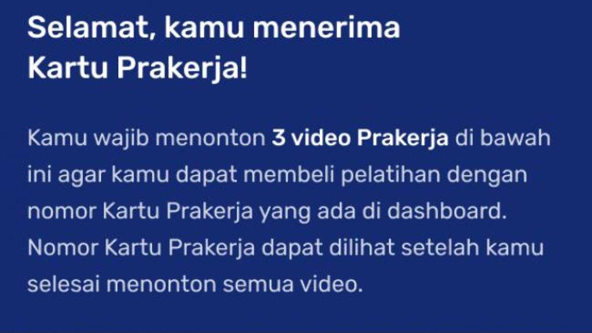 Pengumuman penerima kartu Prakerja gelombang 69.