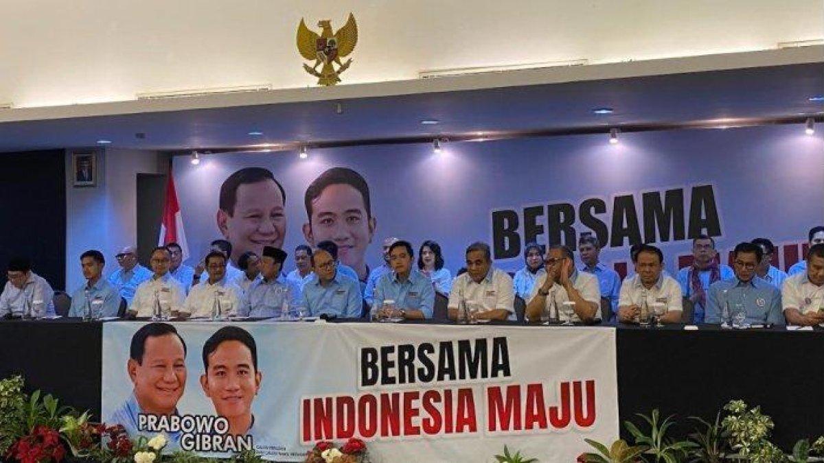 Pengumuman susunan Tim Kampanye Nasional atau TKN Prabowo-Gibran dari Koalisi Indonesia Maju di Jakarta, Senin (6/11/2023).