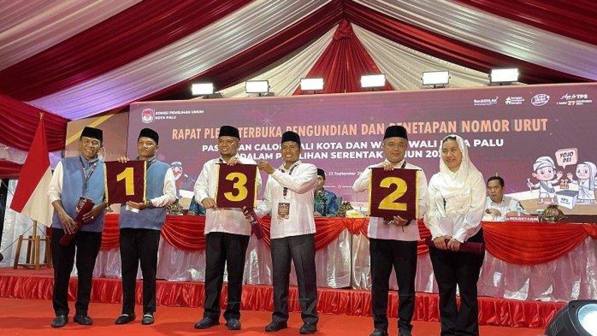 Hasil pengundian nomor urut Pilkada Palu 2024
