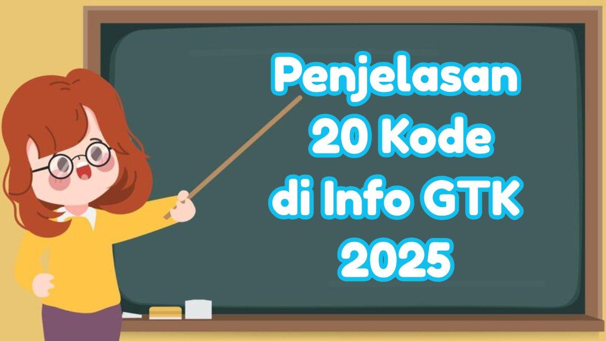 KODE GTK 2025 - Penjelasan 20 kode di Info GTK 2025, mulai dari kode 01 hingga 99, menunjukkan berbagai status atau informasi yang harus dipahami.