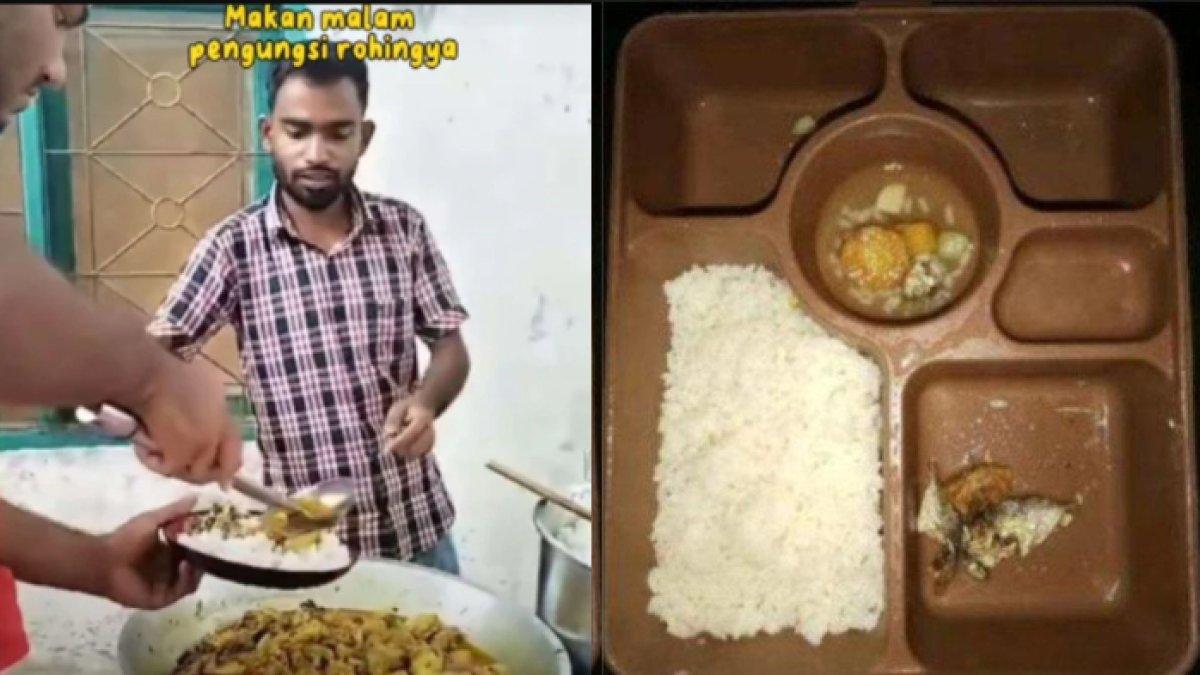Perbandingan jatah makan pengungsi Rohingya dengan narapidana di sebuah lapas di Indonesia