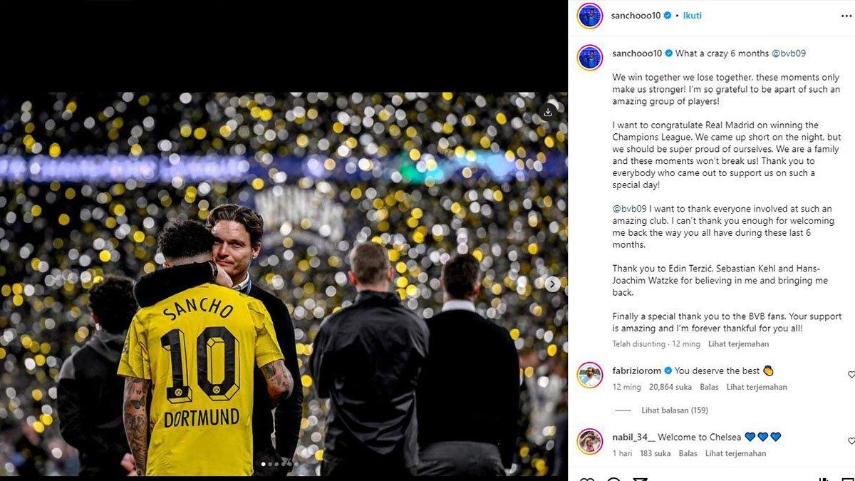 Perpisahan Jadon Sancho di Borussia Dortmund