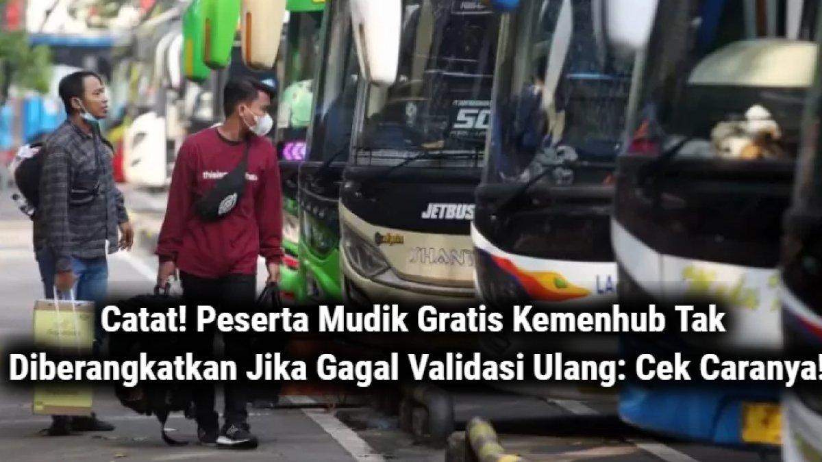 Peserta Mudik Gratis Kemenhub Tak Diberangkatkan Jika Gagal Validasi Ulang: Cek Caranya!