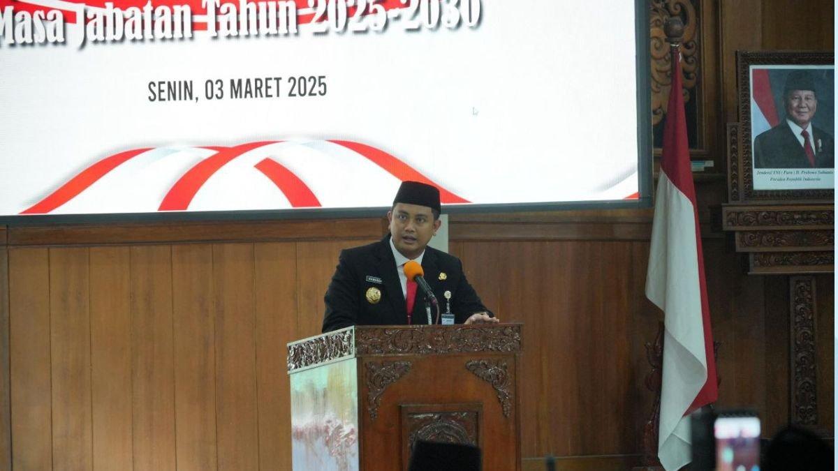 INFO KLATEN - Pidato Sambutan Bupati Klaten Hamenang Wajar Ismoyo masa jabatan 2025-2030, Senin (4/3/2025).