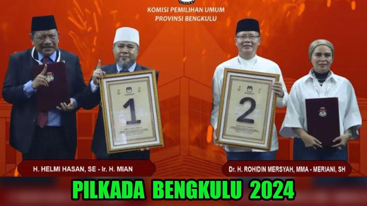 Hasil survei terhadap elektabilitas calon gubernur dan wakil gubernur Bengkulu di Pilkada 2024.