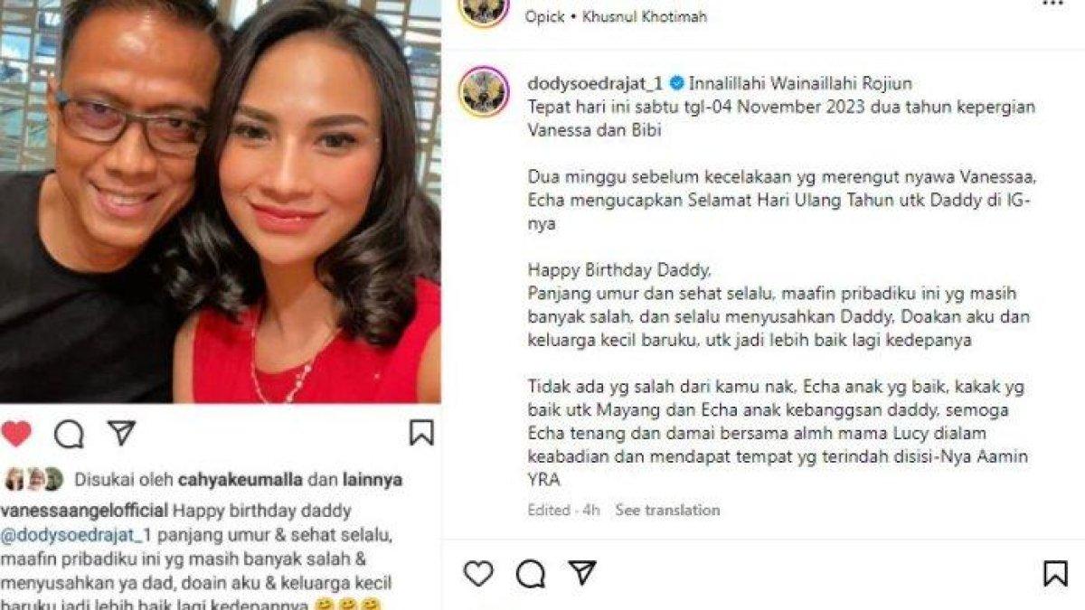 Postingan Doddy Sudrajat peringati 2 tahun kematian Vanessa Angel