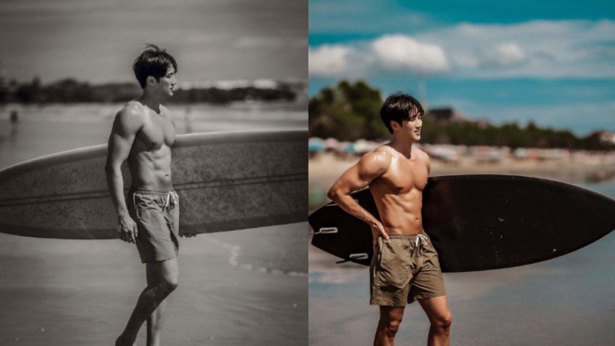 Potret Ahn Bo Hyun, pacar Jisoo BLACKPINK saat berlibur di Bali, pamer perut sixpack di Instagram, bikin meleleh