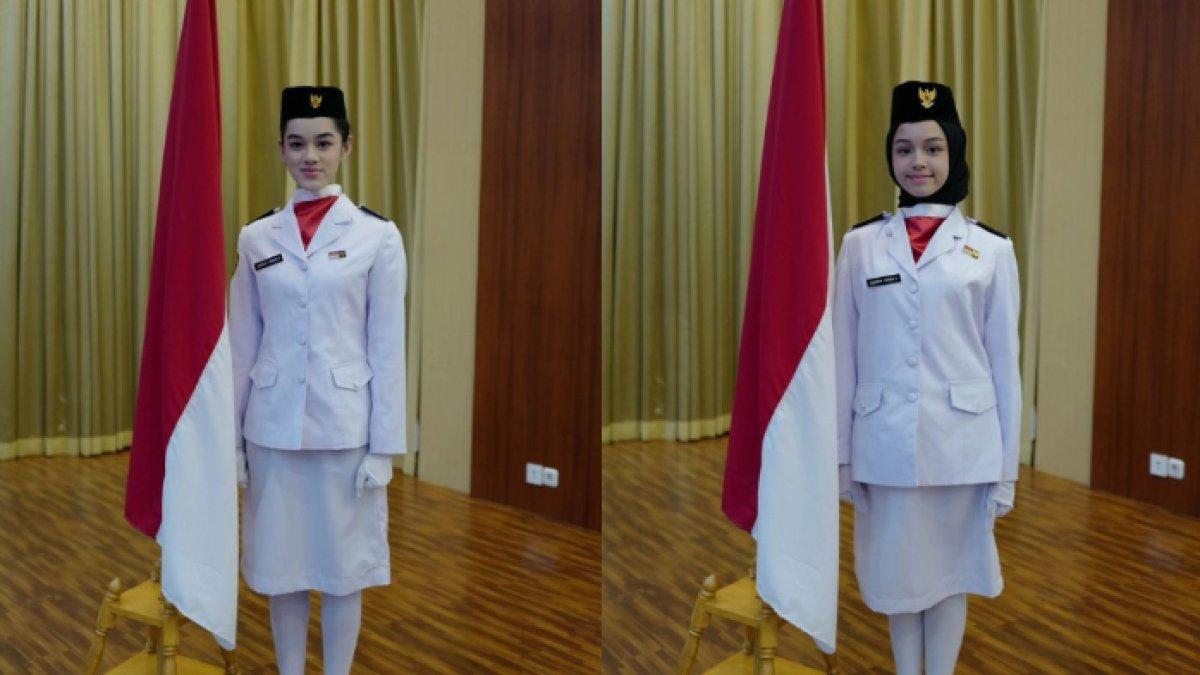 Potret Shaista dan Shanika Putri Rionaldo Stokhorst jadi anggota Paskibra, bikin orangtua bangga.
