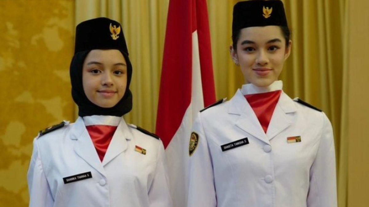 Potret Shaista dan Shanika Putri Rionaldo Stokhorst jadi anggota Paskibra, bikin orangtua bangga.