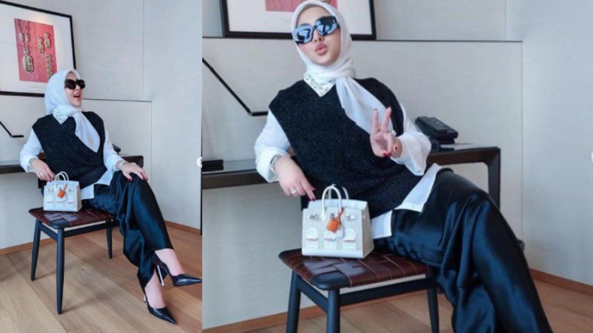 Potret Syahrini yang kini diduga hamil dan berani mengenakan high heels saat jalan-jalan
