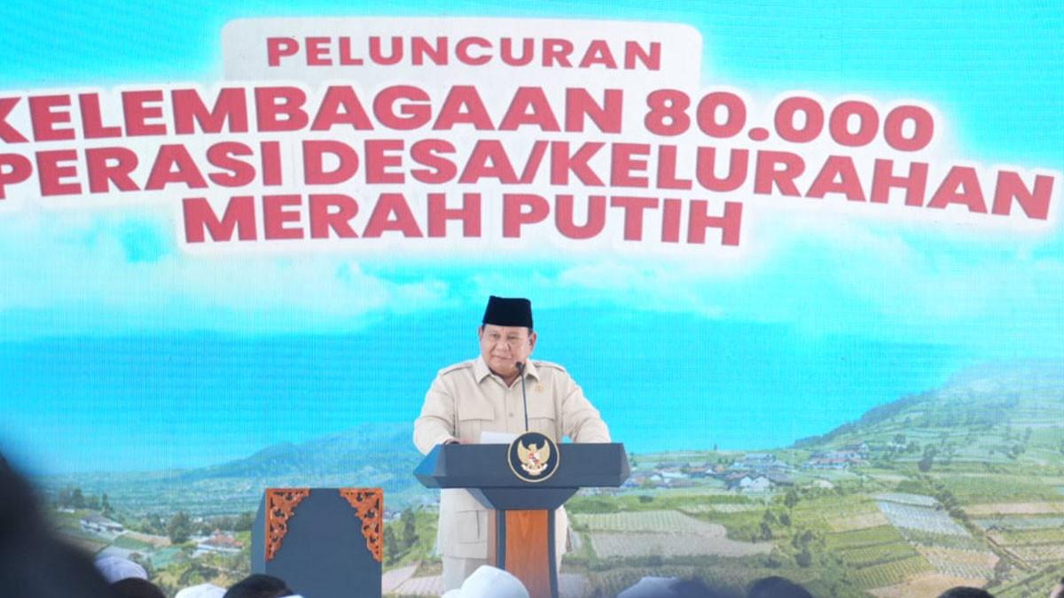 KOPERASI MERAH PUTIH - Presiden ke-8 Republik Indonesia Prabowo Subianto, meresmikan Kelembagaan Koperasi Desa/Kelurahan Merah Putih (KDMP) se-Indonesia di Desa Bentangan, Kecamatan Wonosari, Klaten, pada Senin (27/7/2025).