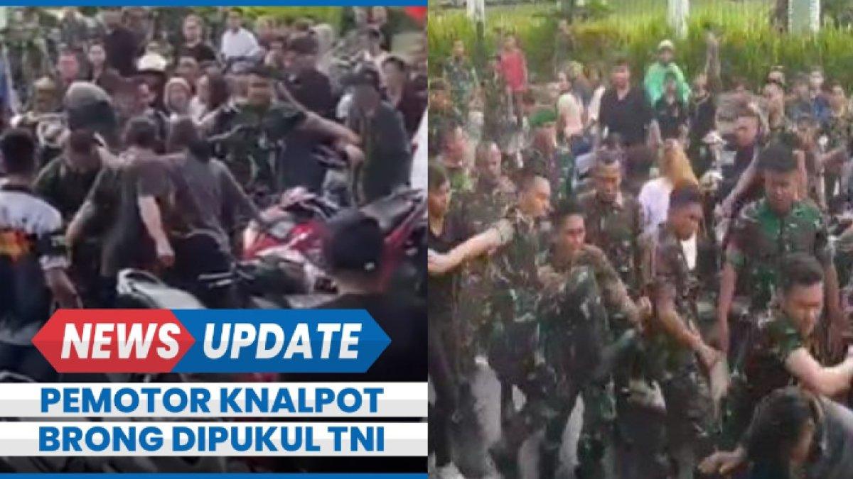 Prajurit TNI yang memukul hingga menendang pemotor setelah menggeber dan mengeluarkan suara yang keras saat keramaian terjadi.