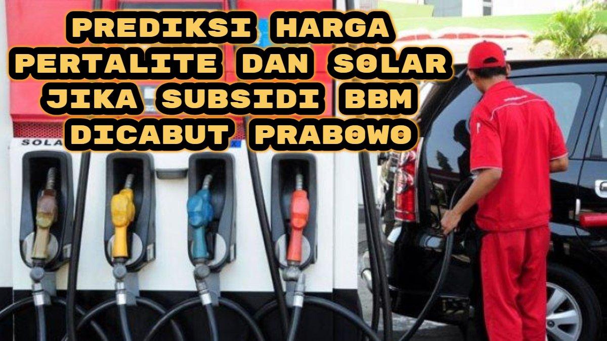 Berikut prediksi harga pertalite dan solar jika subsidi (bahan bakar minyak) (BBM) dicabut oleh Presiden Prabowo Subianto, bisa setara pertamax.