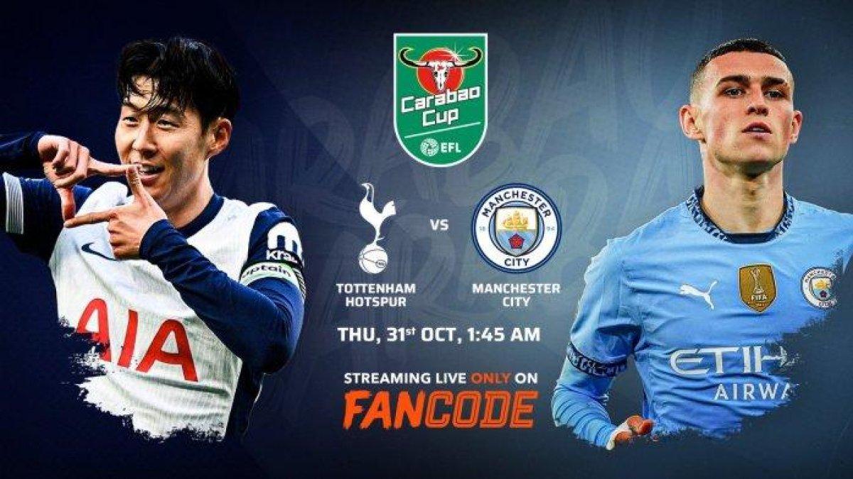 Prediksi skor dan Live Streaming Tottenham vs Manchester City Carabao Cup 2024.