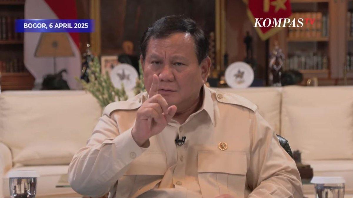REVISI UU TNI - Presiden Prabowo Subianto dalam wawancara bersama enam pemimpin redaksi (pemred) media nasional di Hambalang, Bogor, Jawa Barat, Minggu (6/4/2025).