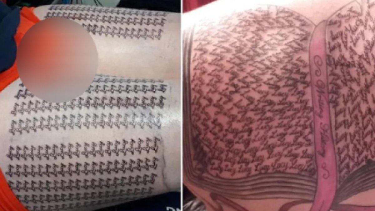 Pria memiliki 667 tato nama putrinya di tubuhnya