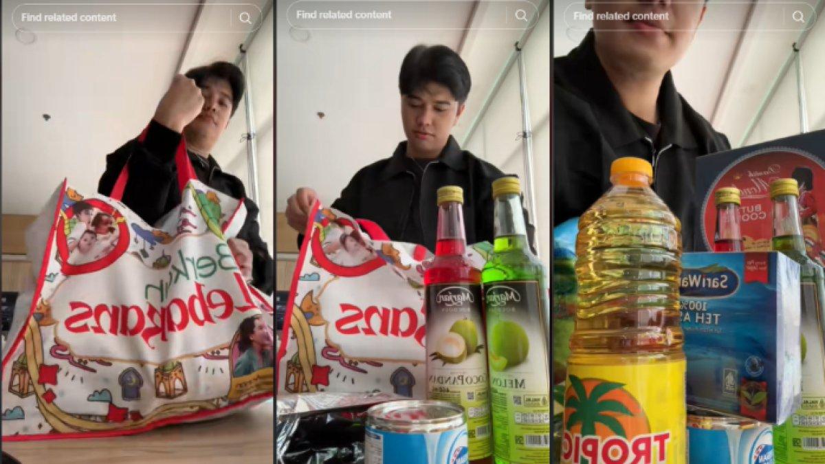 HAMPERS RAFFI NAGITA - Potret hampers dari Raffi Ahmad dan Nagita Slavina diambil dari TikTok. Raffi Ahmad dan Nagita Slavina beri hampers berisi makanan hingga barang kebutuhan pokok.