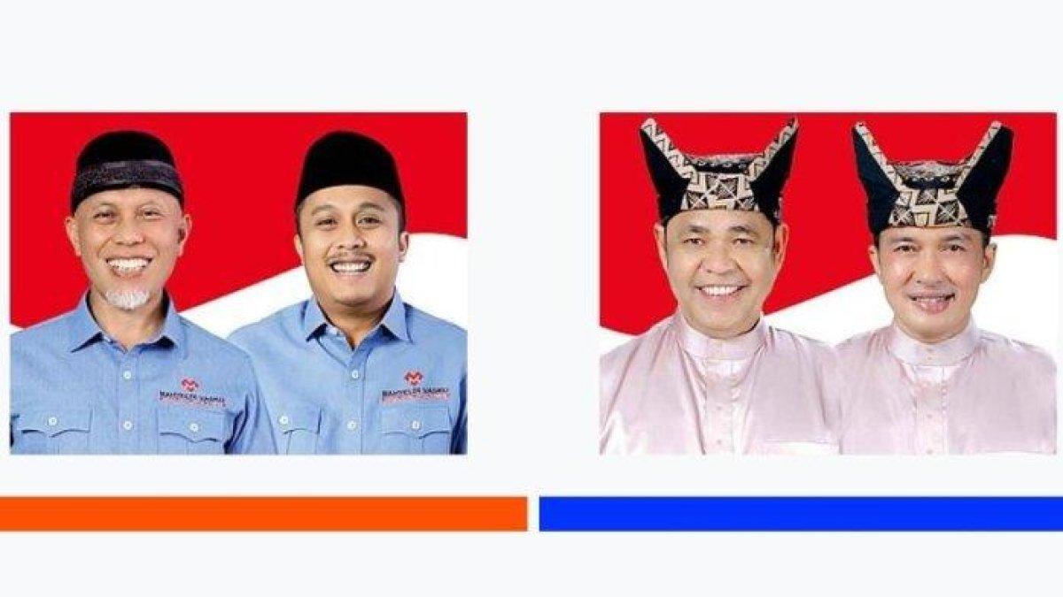 Real count Pilkada Sumatera Barat 2024: 31 TPS belum unggah dokumen C, Mahyeldi unggul sementara, Kamis (28/11/2024). Foto: Dua Kandidat Pilkada Sumbar Mahyeldi Ansharullah dan Vasko Ruseimy no 1 urut.