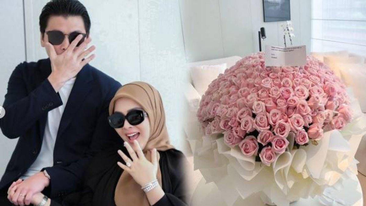 Reino Barack dan Syahrini rayakan ultah pernikahan kelima
