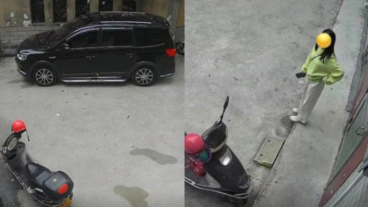 Rekaman CCTV yang menunjukkan kehadiran sang wanita muda e