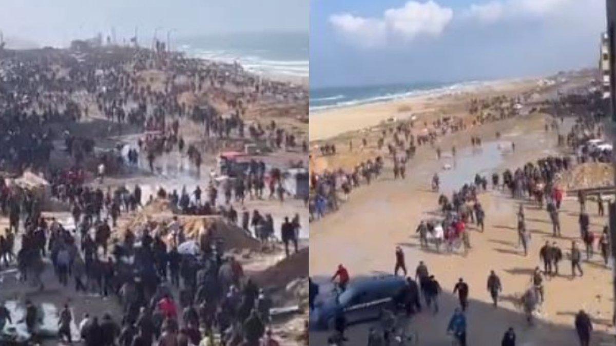 Ribuan orang di kota Gaza bagian barat bergegas keluar setelah mendengar kedatangan truk makanan, namun malah ditembaki oleh tentara Israel.