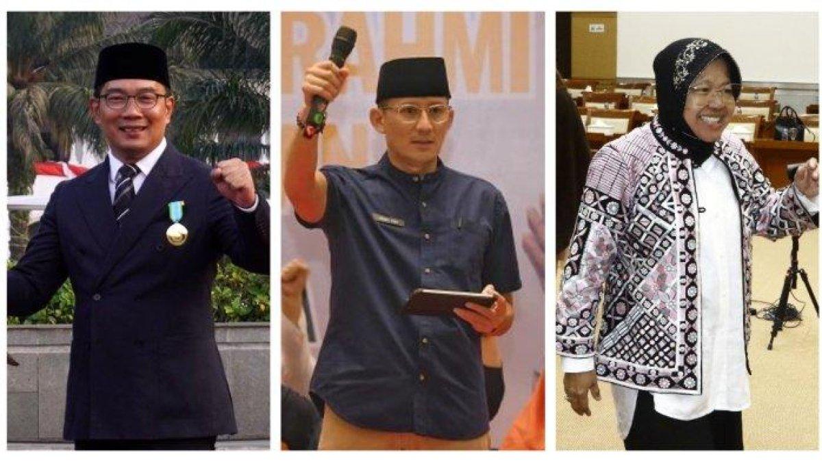Ridwan Kamil, Sandiaga Uno, Tri Rismaharini