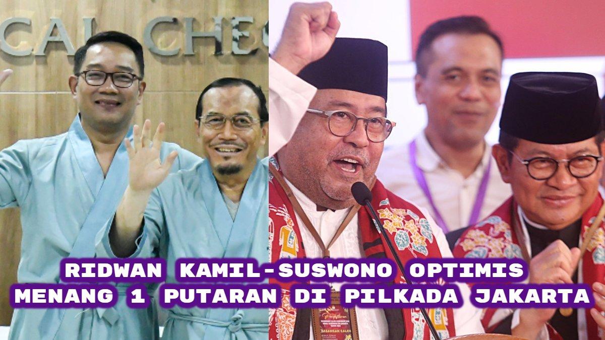 Suswono Cawagub pendamping Ridwan Kamil di Pilkada Jakarta 2024 mengaku optimis bisa menang satu putaran. Bakal unggul telak dari Pramono-Rano?