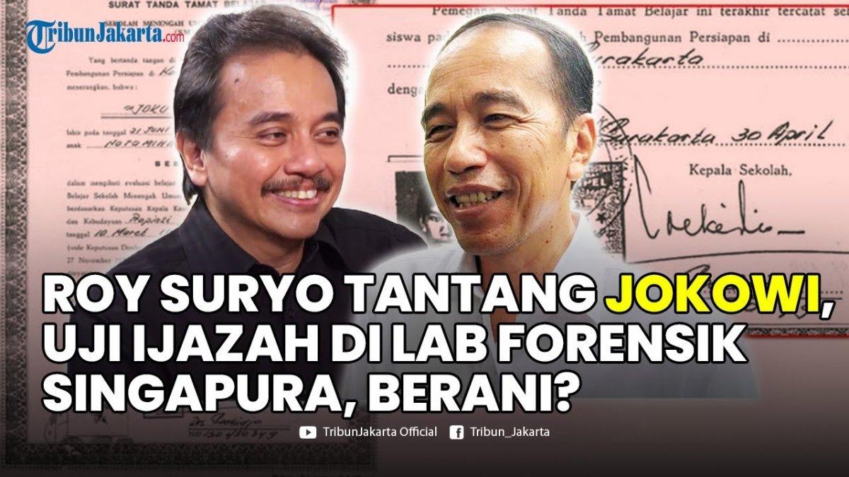 POLEMIK IJAZAH JOKOWI - Capture YouTube Tribun Jakarta menampilkan Roy Suryo dan Jokowi. Roy Suryo bakal uji sampel sendiri jika nanti skripsi dan ijazah Jokowi terbukti asli