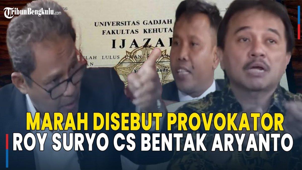 POLEMIK IJAZAH JOKOWI - Capture YouTube Tribun Bengkulu menampilkan Roy Suryo dan Aryanto Sutadi. Roy Suryo dan Aryanto Sutadi debat panas soal ijazah Jokowi