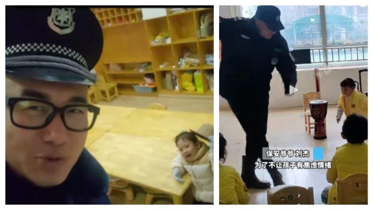 SATPAM AJAK DANSA - Seorang gadis kecil di China kesal karena sang ibu terlambat menjemputnya sekolah, satpam langsung ajaknya berdansa, aksinya tuai pujian.
