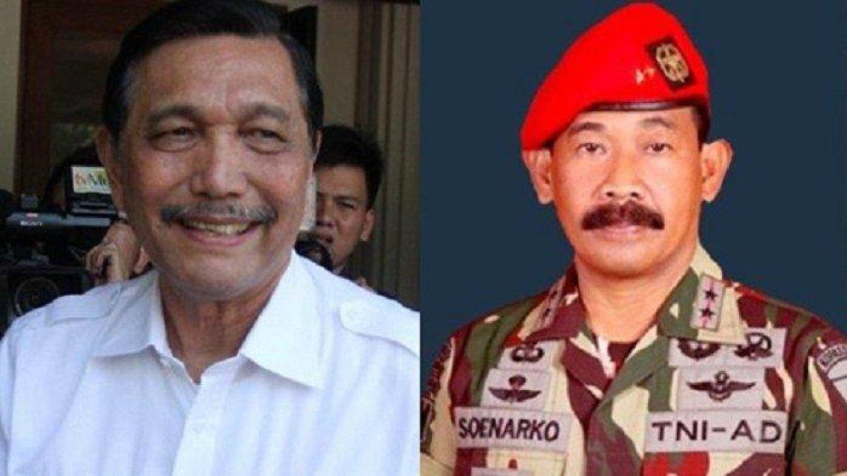 SOENARKO NGAMUK KE LUHUT -- (kiri) Luhut Binsar Panjaitan, berbicara kepada wartawan seusai rapat di Kantor Menko Polhukam, Jalan Medan Merdeka Barat, Gambir, Jakarta Pusat, Selasa (18/8/2015) silam / (kanan) Mayjen TNI Purn Soenarko || Luhut Binsar Pandjaitan tanggapi usulan Forum Purnawirawan TNI untuk mencopot Gibran dari jabatan sebagai Wakil Presiden.