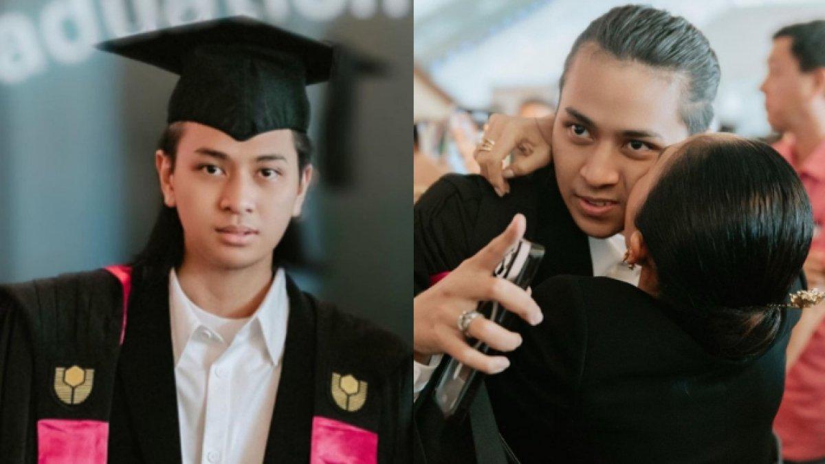 SOSOK anak artis ini berhasil menghipnotis banyak orang gegara ketampanannya berpenampilan gondrong saat wisuda