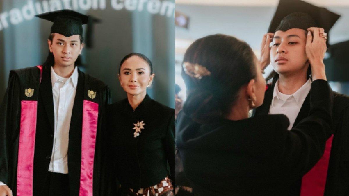 SOSOK anak artis ini berhasil menghipnotis banyak orang gegara ketampanannya berpenampilan gondrong saat wisuda