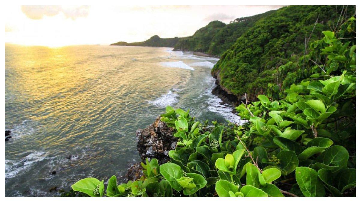 Pemandangan Pantai Surumanis dari bukit