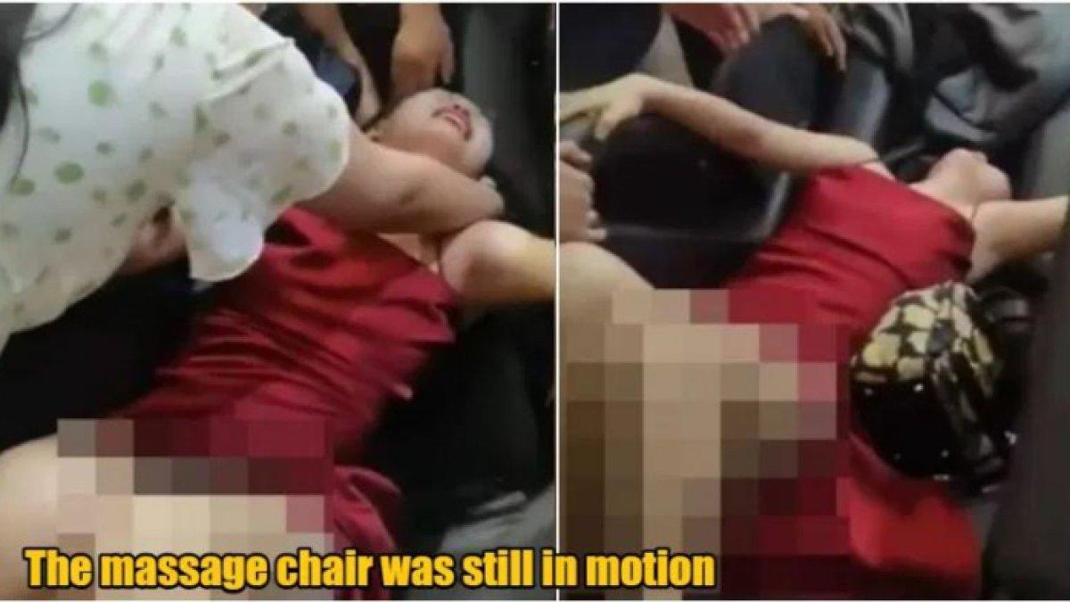 Saat penyelamatan Kursi pijat masih bergerak.