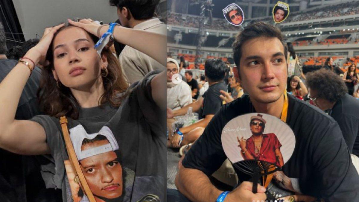 Sandrinna Michelle dan Junior Roberts nonton Bruno Mars