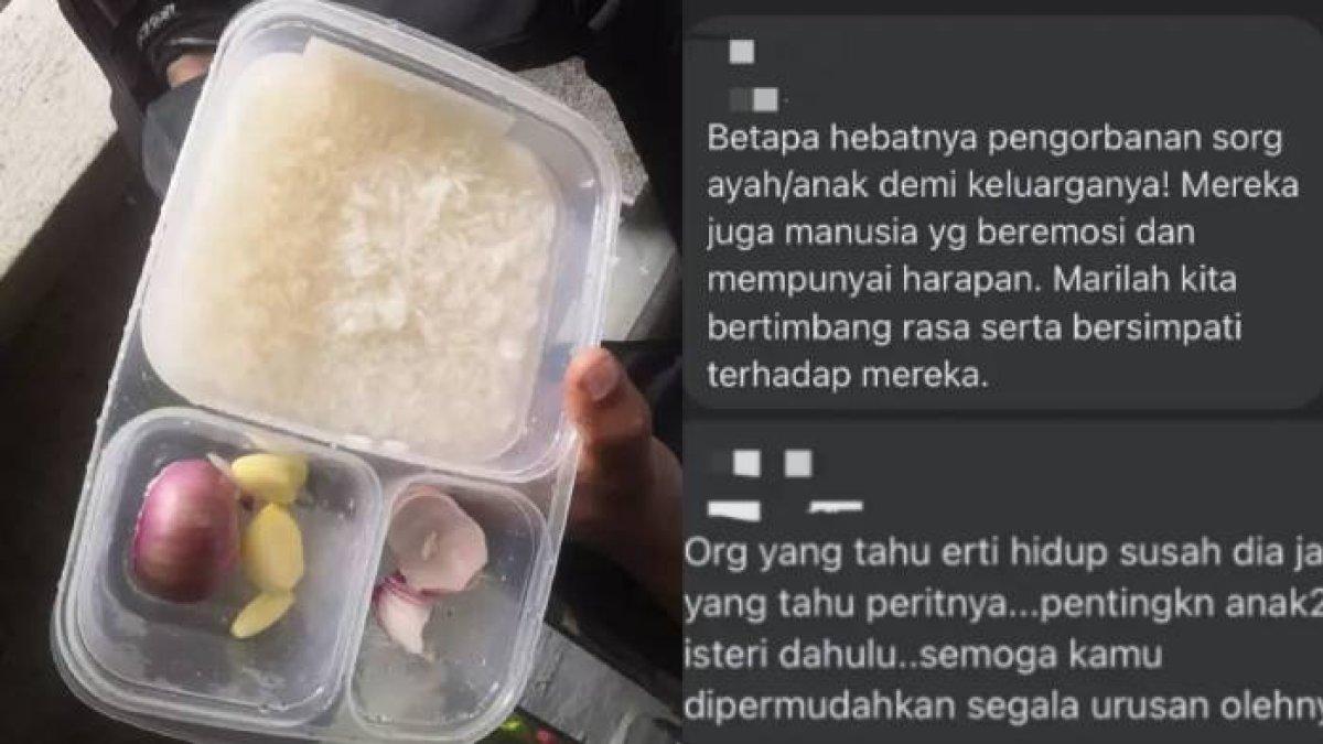 Satpam yang setiap hari makan bekal dengan nasi putih dan bawang mentah