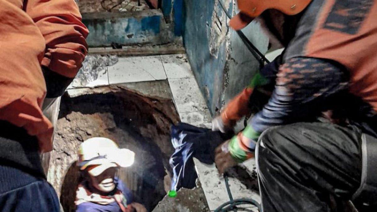 Sebuah lubang septictank rumah di Kampung Binahurip, Bandung Barat.